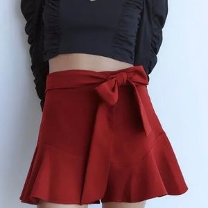 Zara Red Women's Shorts